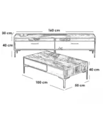Linea Duo Living Room Set – TV Unit & Coffee Table, MDF with HPL Finish - Image 13