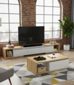 Fusion Living Room Set – 3-Door TV Unit & Drawer Coffee Table - Image 2