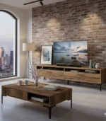 Linea Duo Living Room Set – TV Unit & Coffee Table, MDF with HPL Finish - Image 12