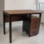 Office Desk with Drawer Unit – Metal & MDF Wood