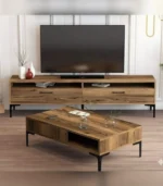 Linea Duo Living Room Set – TV Unit & Coffee Table, MDF with HPL Finish - Image 4