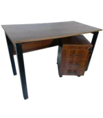 Office Desk with Drawer Unit – Metal & MDF Wood - Image 2