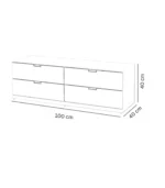 ⁦Modern White 4-Drawer Unit – MDF & Melamine⁩ - الصورة ⁦4⁩