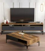 Linea Duo Living Room Set – TV Unit & Coffee Table, MDF with HPL Finish