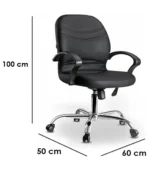 ErgoComfort Black Office Chair – Leather & Metal Base - Image 3