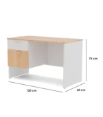 WorkNest MDF Office Desk – 2 Drawers, 120 cm - Image 3
