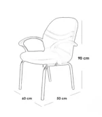 Leather & Metal Office Chair – Black Compact Comfort - Image 3