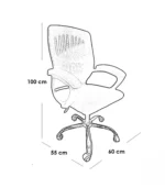⁦كرسي مكتب شبكي أسود – بلاستيك ومعدن مريح⁩ - الصورة ⁦3⁩