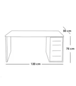Deskora MDF Office Desk – 3 Drawers, 120 cm - Image 4
