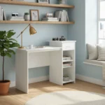 Storica MDF Office Desk – 1 Drawer & 2 Shelves, 110 cm