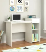 Storica MDF Office Desk – 1 Drawer & 2 Shelves, 110 cm - Image 3