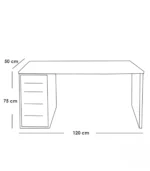 ⁦WorkEase MDF Office Desk – 2 Shelves & Storage Unit, 120 cm⁩ - الصورة ⁦3⁩