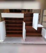 Modern Shoe Cabinet with Seat – White & Brown - الصورة 4