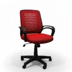 Plastic & Metal Mesh Office Chair – Red Comfort