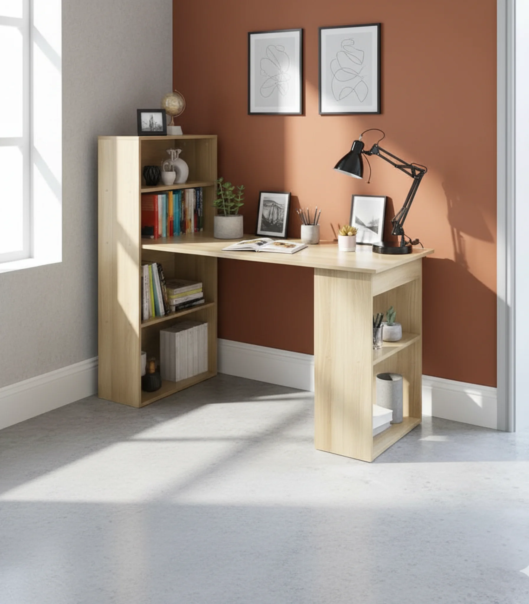 55 Nordic L-Shaped Desk - الصورة 1