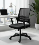 Plastic and Mesh Office Chair – Black Ergonomic Comfort