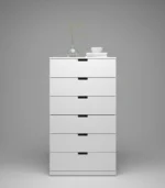 Modern Tall White 6-Drawer Unit – MDF Wood - Image 4