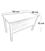 Modern Office Desk – MDF Wood Top & Metal Legs - Image 3