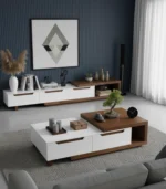 Modern TV Unit & Coffee Table Set – MDF with HPL Finish - الصورة 7