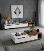 Modern TV Unit & Coffee Table Set – MDF with HPL Finish - الصورة 4