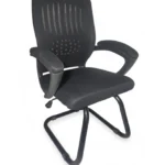 Plastic and Metal Office Chair – Black Mesh Comfort Series