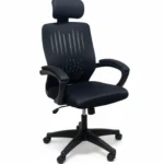 Plastic and Metal Office Chair – Black High-Back Mesh Comfort