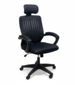 Plastic and Metal Office Chair – Black High-Back Mesh Comfort
