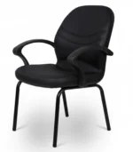 Leather & Metal Office Chair – Black Compact Comfort