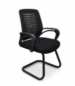 ⁦كرسي عمل أسود شبكي مريح (وركس إيز)⁩ - الصورة ⁦2⁩