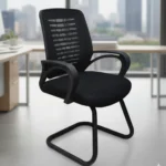 كرسي عمل أسود شبكي مريح (وركس إيز)