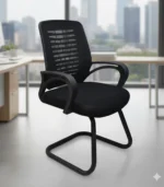 كرسي عمل أسود شبكي مريح (وركس إيز)