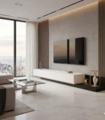 ⁦Modern 3-Door TV Unit 240 × 40 × 40 cm – MDF & Melamine⁩ - الصورة ⁦5⁩