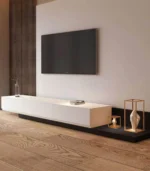 ⁦Modern 3-Door TV Unit 240 × 40 × 40 cm – MDF & Melamine⁩ - الصورة ⁦2⁩