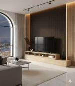 Modern 5-Door Flip TV Unit – MDF Wood with HPL Finish - Image 6