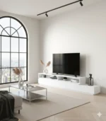 Modern 5-Door Flip TV Unit – MDF Wood with HPL Finish - Image 5