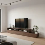 Modern 5-Door Flip TV Unit – MDF Wood with HPL Finish