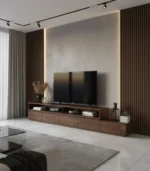 Modern 5-Door Flip TV Unit – MDF Wood with HPL Finish - Image 4