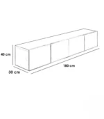 Modern White TV Unit – 4 Flip Doors, MDF & Melamine - Image 4