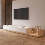 ⁦Modern 3-Door TV Unit 240 × 40 × 40 cm – MDF & Melamine⁩ - الصورة ⁦7⁩