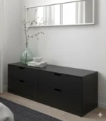 ⁦Modern White 4-Drawer Unit – MDF & Melamine⁩ - الصورة ⁦2⁩