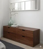 ⁦Modern White 4-Drawer Unit – MDF & Melamine⁩ - الصورة ⁦3⁩