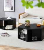 Wood Hexagon Coffee Table - Image 3