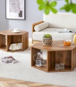 Wood Hexagon Coffee Table